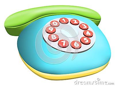 Telephone Cartoon Illustration