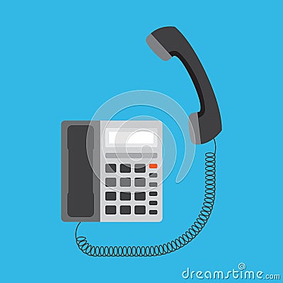 Telephone office flat design vector Vector Illustration