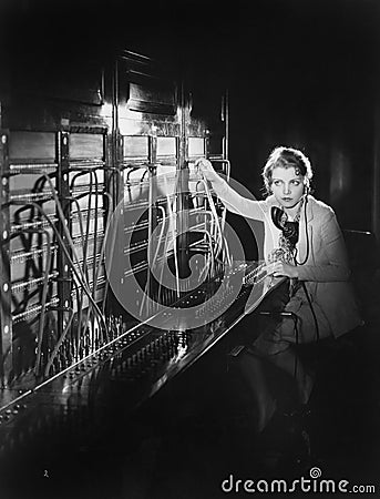 Telephone operator Stock Photo