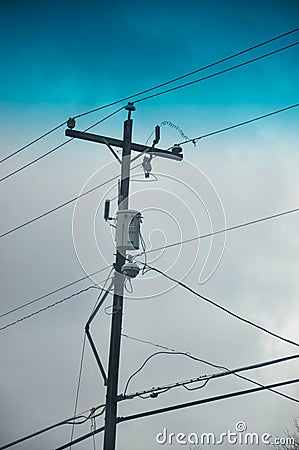telephone pole Stock Photo