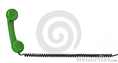 Telephone receiver and cord Stock Photo