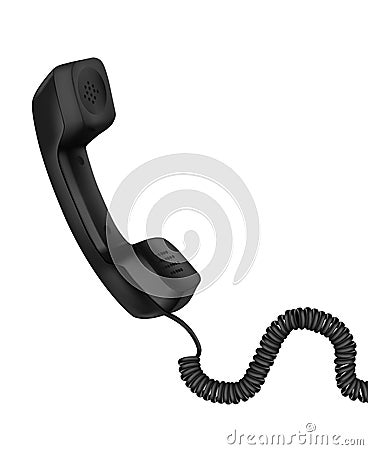 Telephone receiver and cord. Vector. Vector Illustration