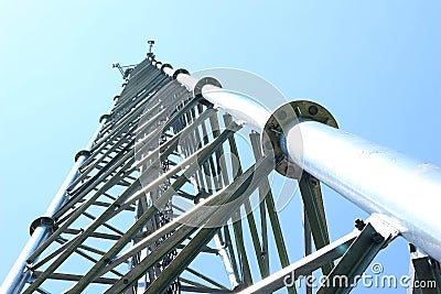 Structure of telecommunication tower Stock Photo