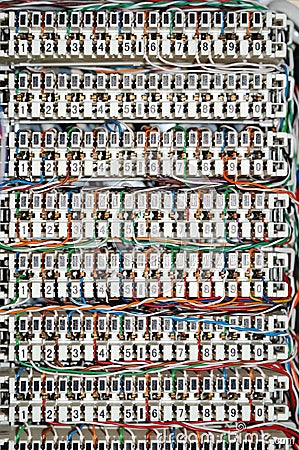 Telephone wires panel Stock Photo