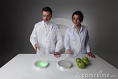 Teleportation or cloning concept Stock Photo