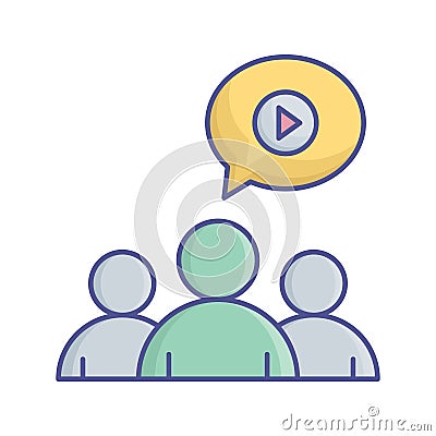 Telepresence Flat inside ve Telepresence Flat inside vector icon which can easily modifctor icon which can easily modify or edit Vector Illustration