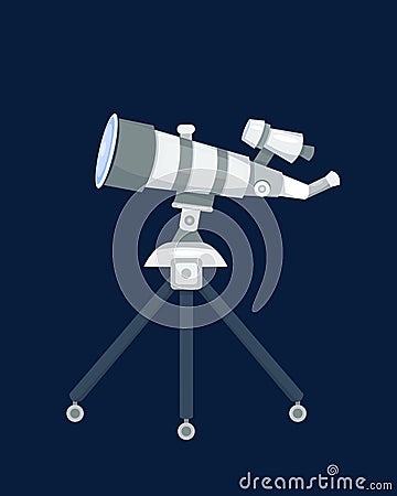 Telescope for astronomy science space discovery instrument vector illustration. Vector Illustration