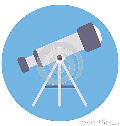 Basic RGB Telescope Color Isolated Vector Icon that can be easily modified or edit Stock Photo