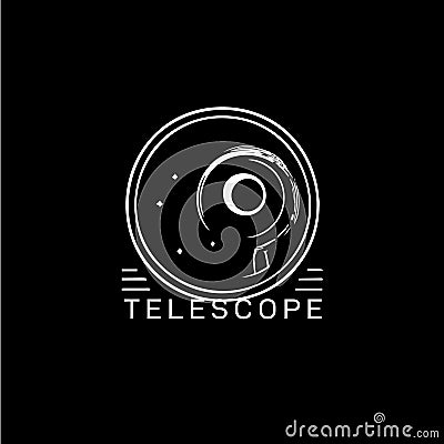 Telescope icon, spyglass logo template. Vector illustration. Vector Illustration