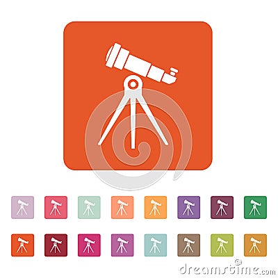 The telescope icon. Spyglass symbol. Flat Vector Illustration