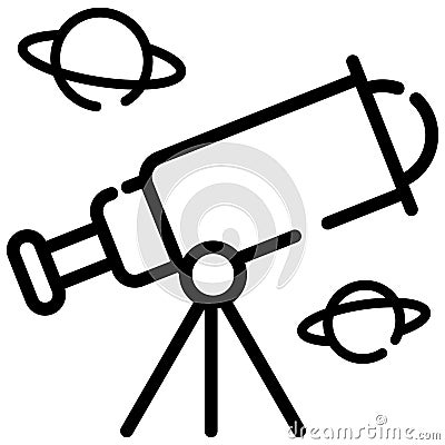 telescope line icon Vector Illustration