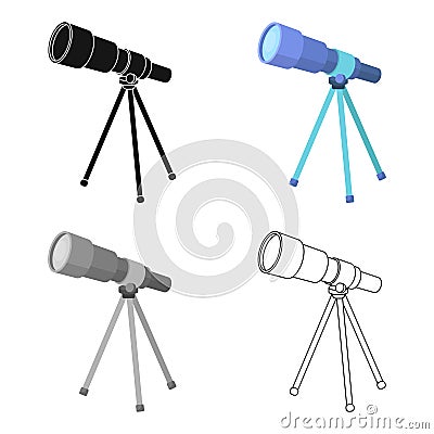 Telescope for schools. Device for astronomy. Device for inspection of the stars.School And Education single icon in Vector Illustration