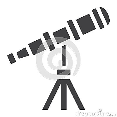 Telescope solid icon, astronomy and science Vector Illustration