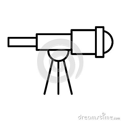 Telescope thin line icon. Scope vector illustration isolated on white. Spyglass outline style design, designed for web Vector Illustration