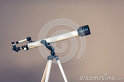 Telescope on tripod Stock Photo