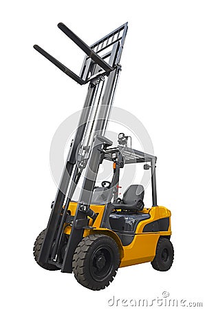 A telescopic handler, also called a telehandler Stock Photo