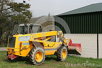 Telescopic Loader Tipping Gravel Stock Photo