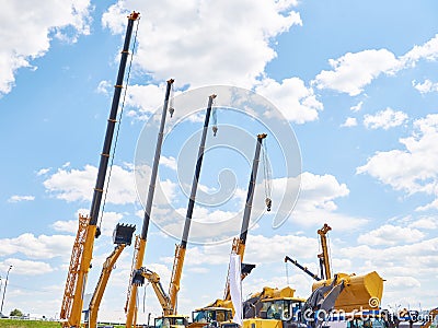 Telescopic mobile cranes Stock Photo