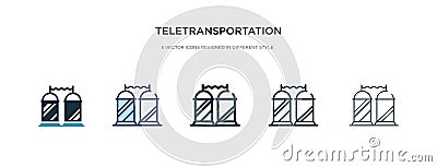 Teletransportation icon in different style vector illustration. two colored and black teletransportation vector icons designed in Vector Illustration
