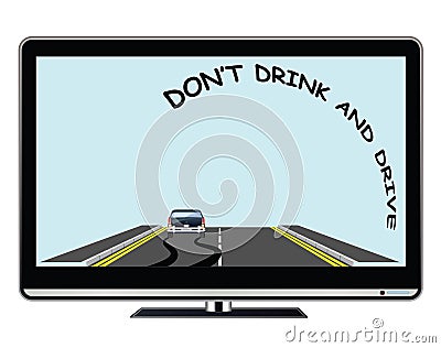 Television advertisement do not drink drive Vector Illustration