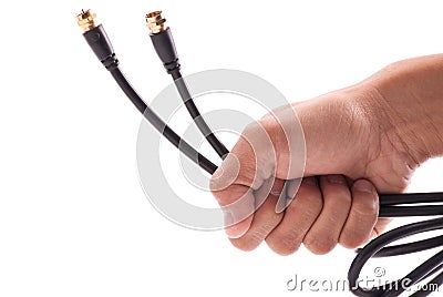 Television Antenna Connector Cables Stock Photo