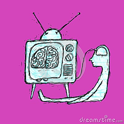 Television the brainless box Stock Photo