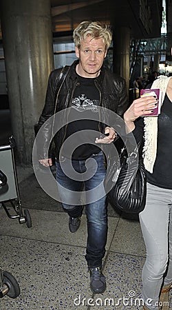 Television Chef Gordon Ramsey is seen at LAX Editorial Stock Photo