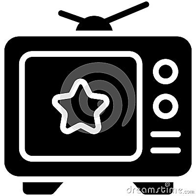 television glyph icon, vector design usa independence day Vector Illustration