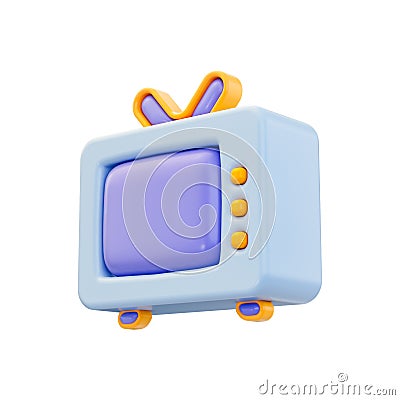 Television icon 3d render concept for watching movie song film news live telecast Stock Photo