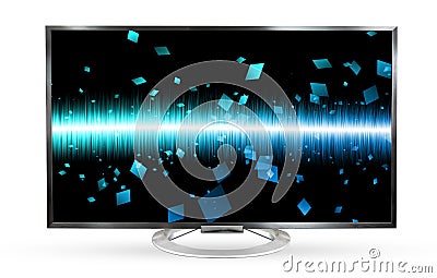 Television monitor sound wave screen isolated on white background Stock Photo