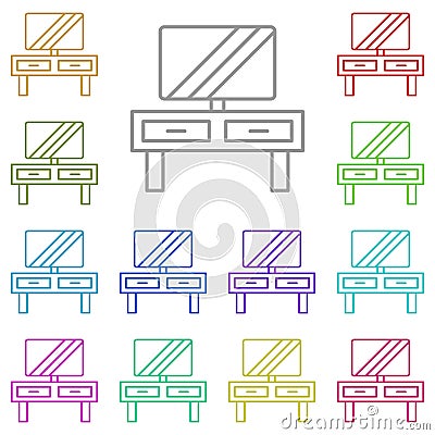 television, room, hotel multi color icon. Simple thin line, outline vector of Hotel Service icons for UI and UX, website or mobile Stock Photo