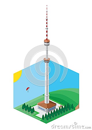 Television Tower in Almaty City Stock Photo