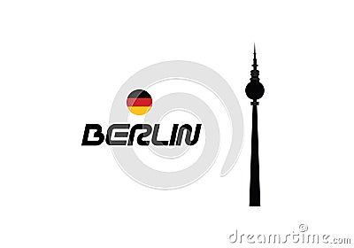 Television tower of Berlin the capital of Germany architecture Vector Illustration