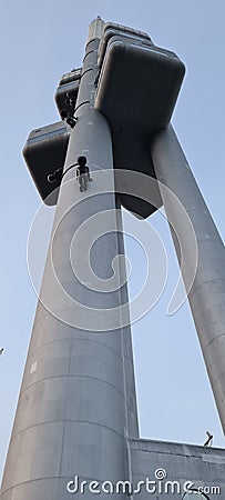 Television tower Prague restaurand in 60 metres high Editorial Stock Photo