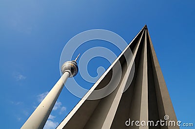 Television tower with triangle Editorial Stock Photo