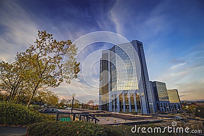 Telford Plaza Centre in Autumn Editorial Stock Photo