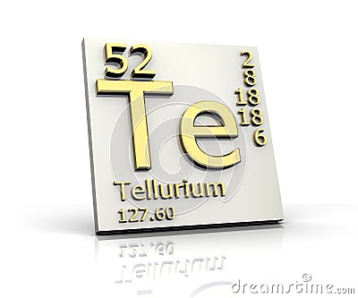 Tellurium form Periodic Table of Elements Stock Photo