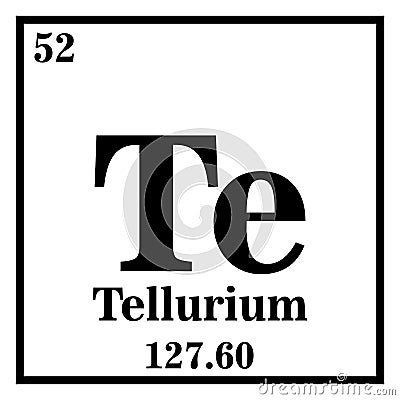Tellurium Periodic Table of the Elements Vector illustration eps 10 Vector Illustration