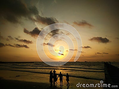 Teluk Penyu Golden Sunrise Stock Photo