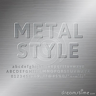 Metal Alphabet 3d Font Effect Vector Illustration
