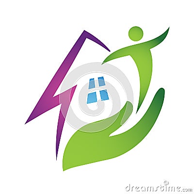 Protect Home symbol. Vector Illustration