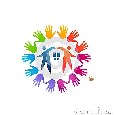 Hands Protect home vector design. Vector Illustration