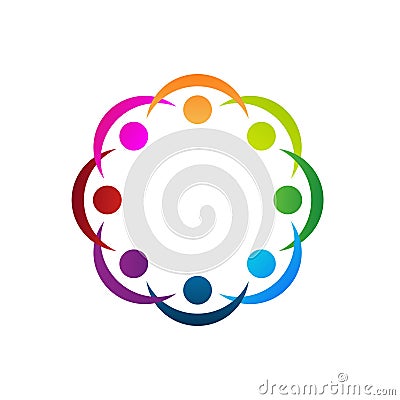 Colourful community recycle circle. Stock Photo