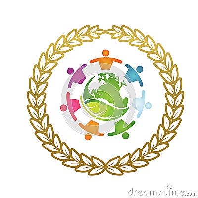 A peoples protection globe Earth. Stock Photo