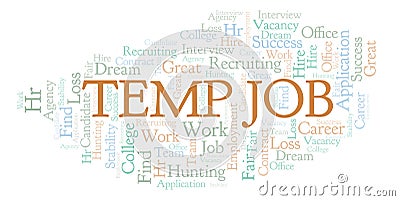 Temp Job word cloud. Stock Photo