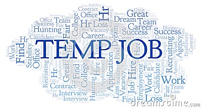 Temp Job word cloud. Stock Photo