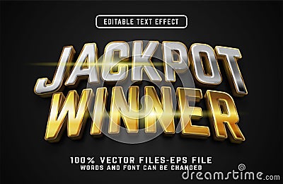tempalt of jackpot winner with golden style text effect premium vectors Vector Illustration