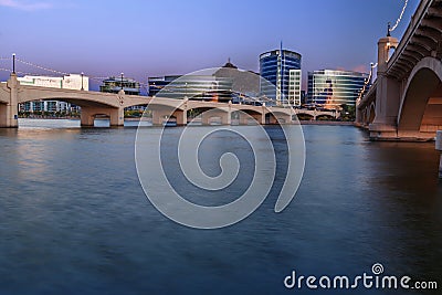 Tempe Arizona At Blue Hour Stock Photo