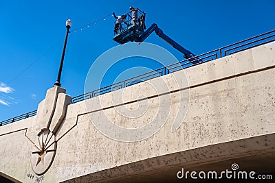 Tempe Town Lake Bridges in Tempe Arizona, America, USA. Editorial Stock Photo