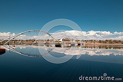 Tempe Town Lake Pedestrian Suspension Bridge Editorial Stock Photo